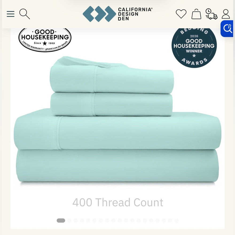 California design den sea foam twin XL sheet set